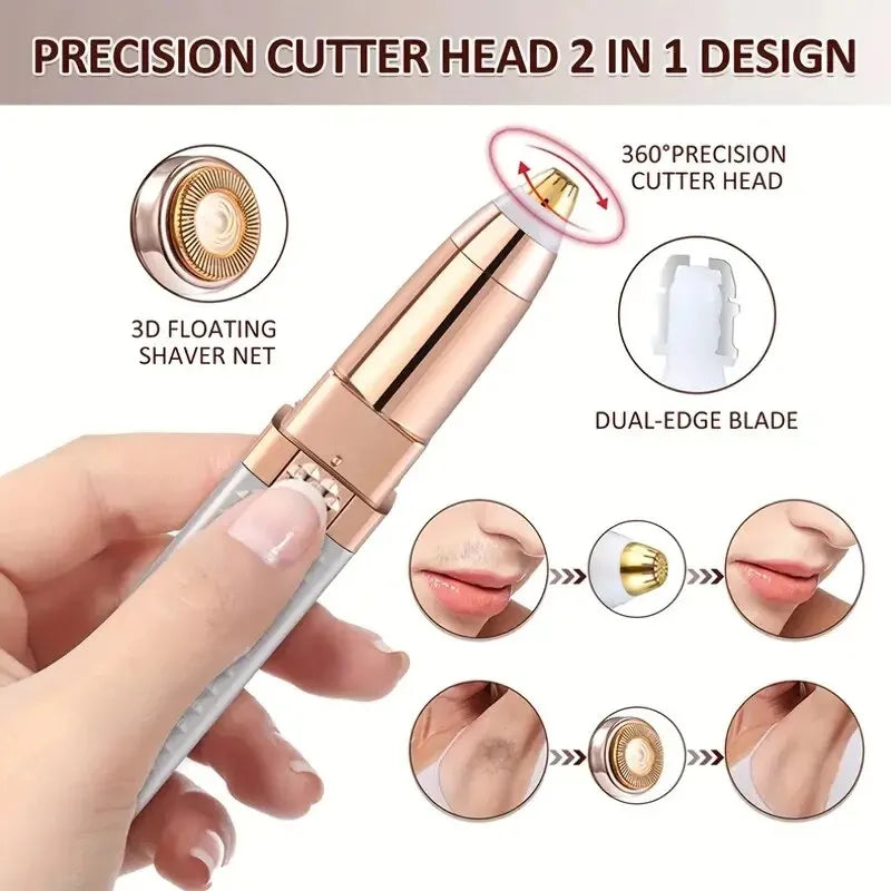  2-in-1 Eyebrow Razor and Hair Shaver with LED Light